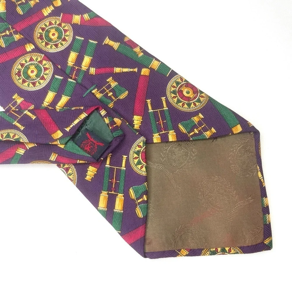 Tommy Hilfiger Tie Binoculars Print Purple Gold